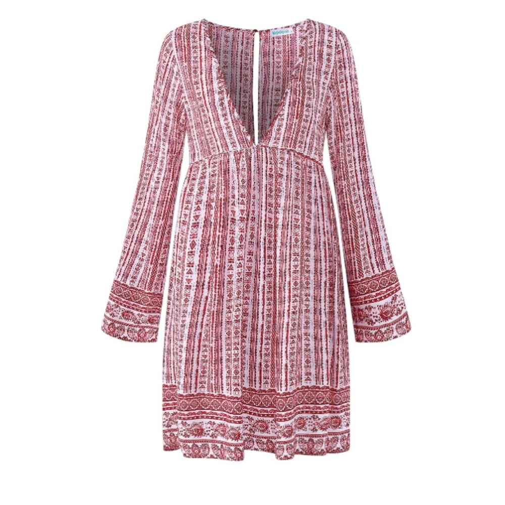 Kidsform Women Boho Dress Floral Printed size